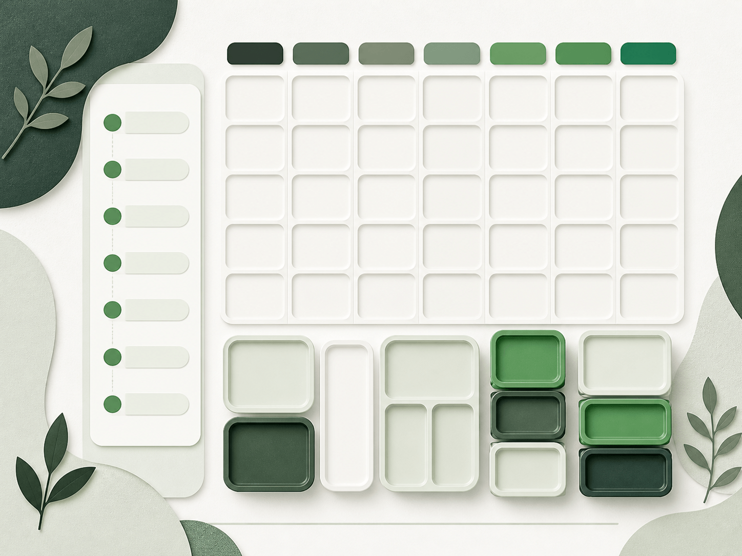 Abstract food container grid
